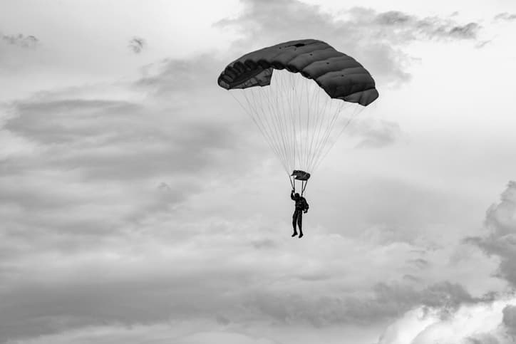jumping-parachutist